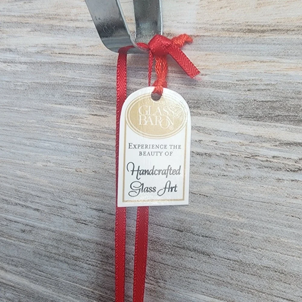 Glass Baron Teacher Apple Ornament Handcrafted Glass W3 201-13 Red Gift Boxed